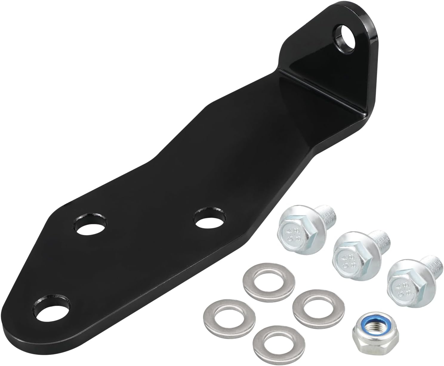 Transmission mount bracket installed in a garage