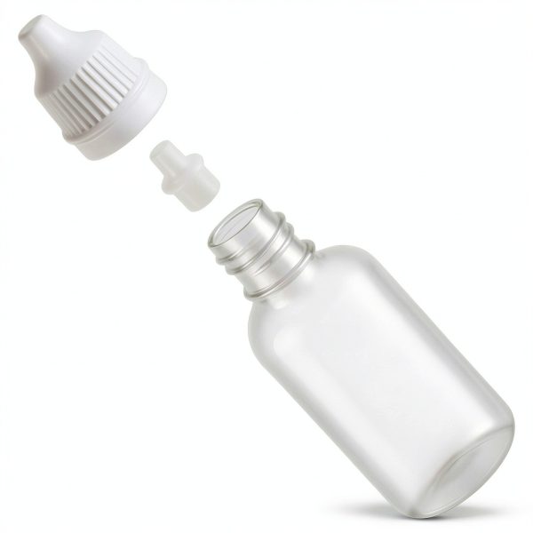 5 PCS (4 Bottles + 1 Funnel) 15ml (0.5oz) Small Plastic Dropper Bottles - Empty, White Eye Liquid Dropper Bottles, Squeezable & Portable Travel Containers for Eye Drops, Refillable with Cap and Plug-1