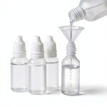 5 PCS (4 Bottles + 1 Funnel) 15ml (0.5oz) Small Plastic Dropper Bottles - Empty, White Eye Liquid Dropper Bottles, Squeezable & Portable Travel Containers for Eye Drops, Refillable with Cap and Plug-0