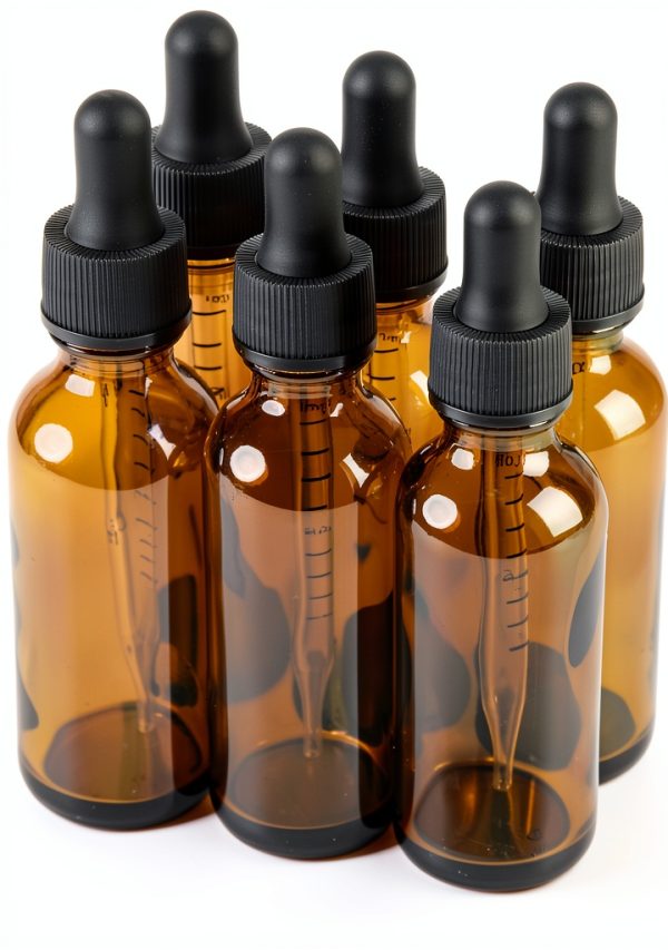 Amber Glass Eye Dropper Bottle 6×1oz NOOEEISS LeakProof Suction-0