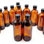 U Pack 4 oz Amber Glass Boston Round Bottles YUCHEL Airtight 12 Pack-0